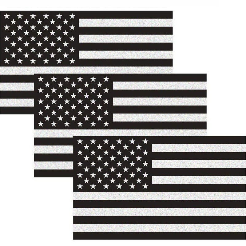 Creatrill Reflective Subdued American Flag Sticker 3" X 5" Tactical Military Flag USA Decal Great for SUV, Hard Hat, Car Vinyl Window Bumper Decal Sticker (3-Pack) - Image 1